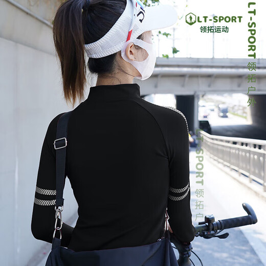 Mi Lan Cycling Suit Road Bike Cycling Suit Women's Long Sleeve Thin Outdoor Quick-Drying Sports Suit Blue Long Sleeve + Black Pants Cycling Suit/Summer M