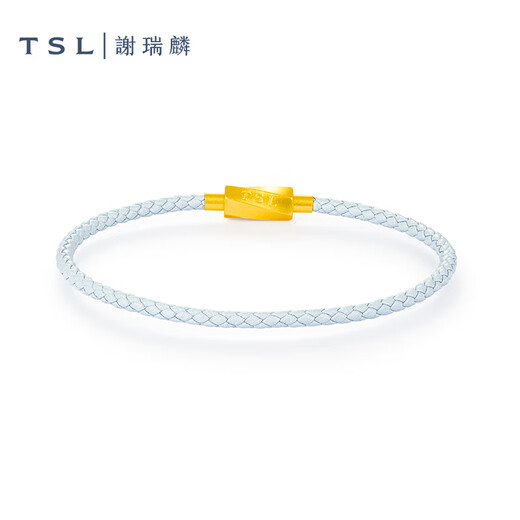 谢瑞麟（TSL）铝合金扣手绳可穿转运珠编织绳BE779-BE834 BE834-黑色（粗） 