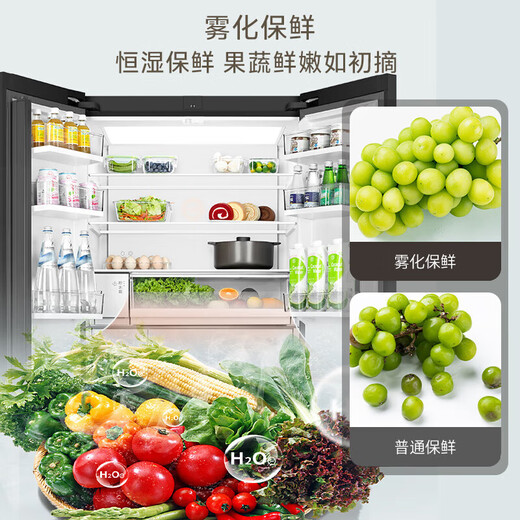 TOSHIBA Black Diamond Mirror Refrigerator 60cm Zero Embedded Ultra-thin Embedded Automatic Ice Making Level 1 Energy Efficiency Air-cooled Inverter Refrigerator GR-RF559WI-PG1B1 Mirror Night Black Black Diamond 60CM Zero Embedded Ice Making-30 Deep Freeze