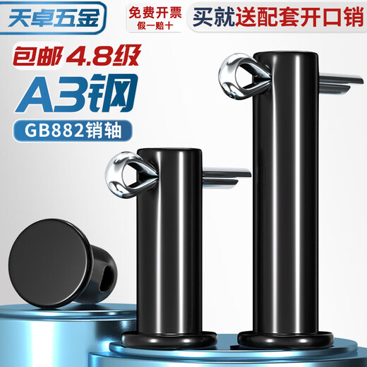 Tianzhuo Hardware GB882 iron black hole pin flat head hole pin latch A3 positioning pin MM5M6M8M10M12-M30 M30*200 (1 set)