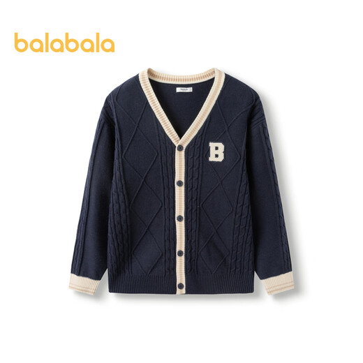 
Balabala children's clothing boys cardigan sweater children's autumn clothing college style sweater mid-large children's simple trend 208324103102