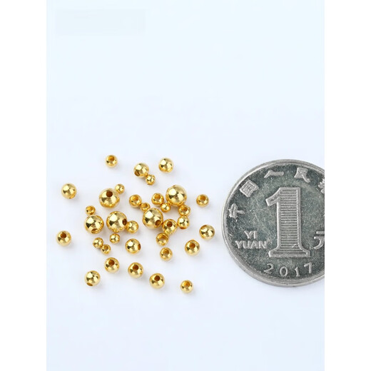 GUIG boutique pure 18k gold beads, gold loose beads, round beads, small gold beads, rice beads, spaced beads, diy handmade jewelry, whole body 18k gold, you will get 10% off if you get a fake one.