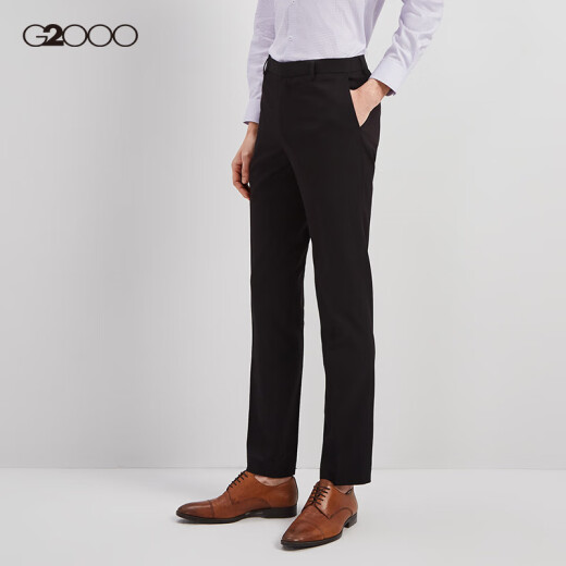 G2000 business casual trousers men's slim fit anti-wrinkle black suit trousers men 0005112199 black 33/175