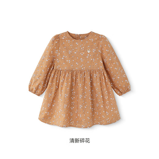 YEEHOO shopping mall same style girls skirt spring and autumn long sleeve baby girl dress floral skirt 2025 skirt fresh floral 90 cm