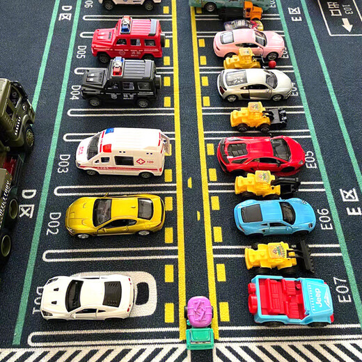 Guiqi cartoon carpet household children's room crawling mat parking lot living room sofa coffee table mat kindergarten game mat parking lot simulation parking space carpet 80*120cm