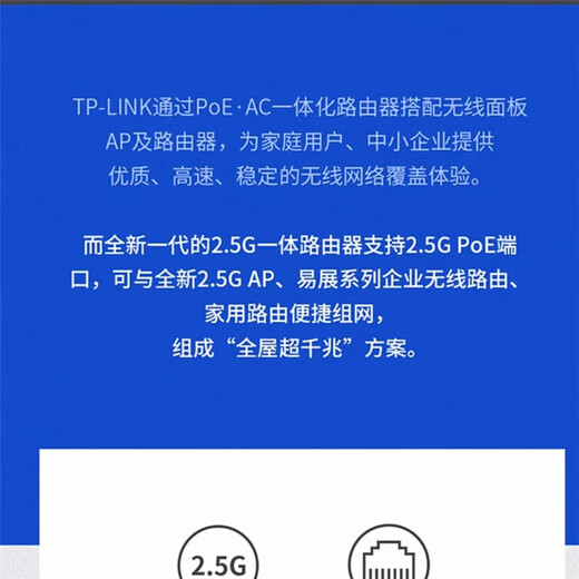 普联（TP-LINK）2.5G超千兆双WAN口家用PoE·内置AC控制器适配WiFi7面板企业级一体化大功率增强型有线路由器 TL-R5009PE-AC 9口2.5G/115W