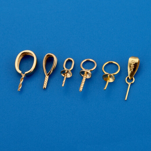 Xuecong 18K gold pendant buckle round oval necklace thickened ring pendant plain gold rose gold gold diy accessories thickened round one (can be worn directly on the chain) 18K dark yellow (10% off for fake ones)