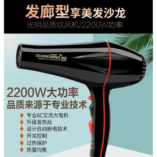 Secador de pelo RCT-9920 alta potencia 2200W aire caliente y frío peluquería casera viento fuerte secador de pelo de secado rápido Guangming 2200w secador de pelo 9928