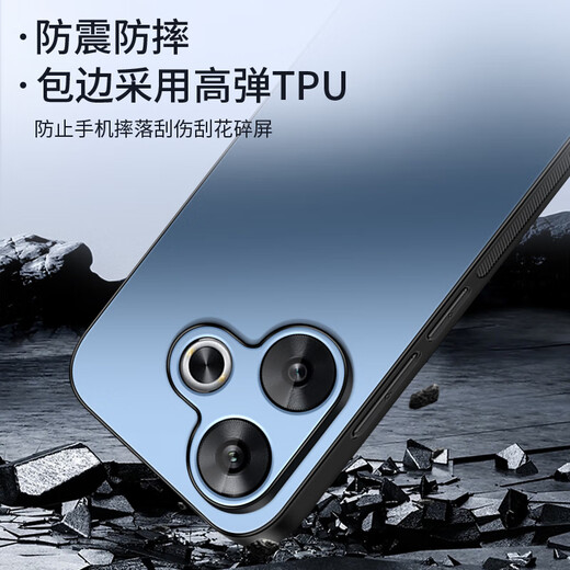 Shangsu applicable Redmi Turbo3 mobile phone case Xiaomi Turbo3 protective cover AG frosted lens integrated design anti-fall Redmi simple business women's and men's case graphite black