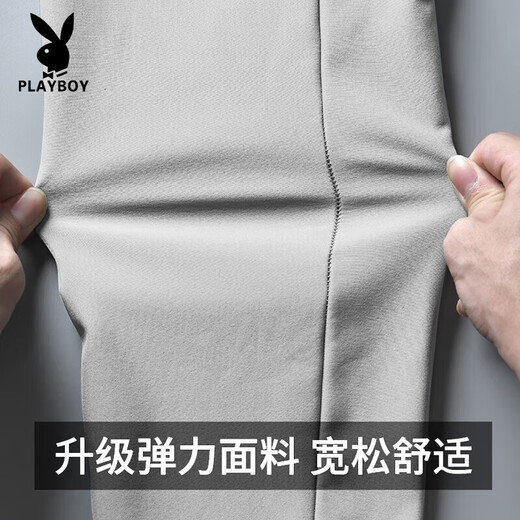 Playboy (PLAYBOY) high-end winter running sports suit men's cold-proof cycling jersey plus velvet warm jacket winter outdoor training morning run gray two-piece suit plus velvet warm windproof 3XL (190-210Jin Jin equals 0.5 kg)