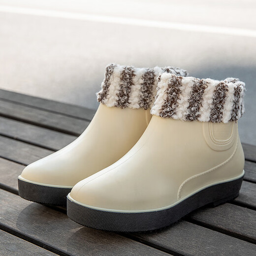 Shurong modische Regenschuhe Frauen kurze Regenstiefel Dicke alleinige Küche nicht rutschern im Freien mit Gummischuhen wasserdichte Outdoor-Angelauto Waschwasserschuhe Frauen Grün 38