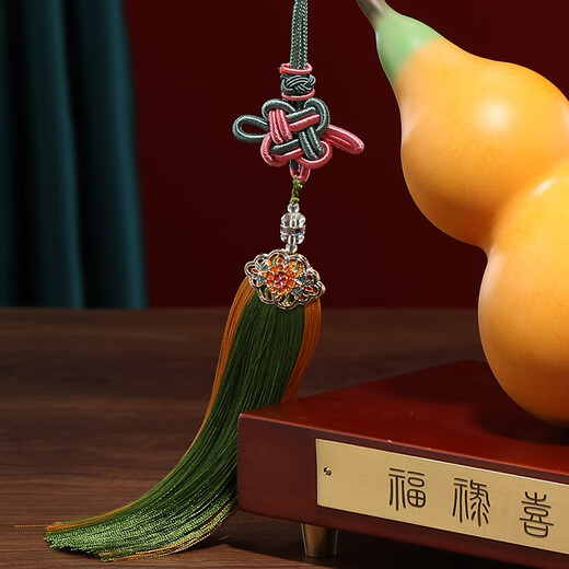大明铜匠铜葫芦摆件柿柿如意家居客厅玄礼物办公桌面装饰开业礼品 福禄喜柿长26.5*12.2*36cm