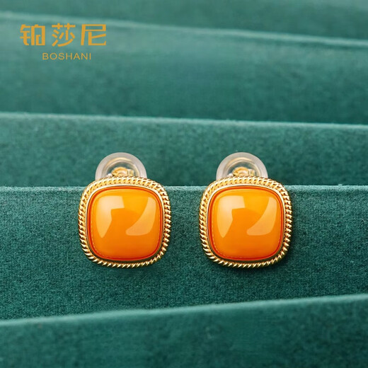 Platinum earrings for women, sterling silver beeswax earrings, autumn and winter small sugar cubes for ear piercings, gemstones, girls birthday gifts for mom, beeswax small sugar cube earrings