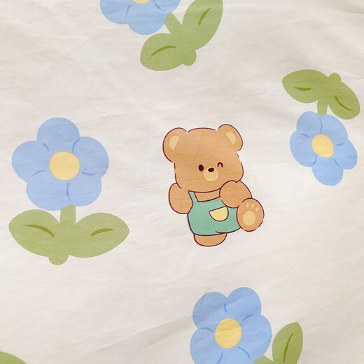Antarctic Pure Cotton Litet quatre pièces 100% couvercle de courtepointe en coton complet 200x230 cm Double drap de couette de courtepointe domestique Kit d'ours jimmy 1,5 m
