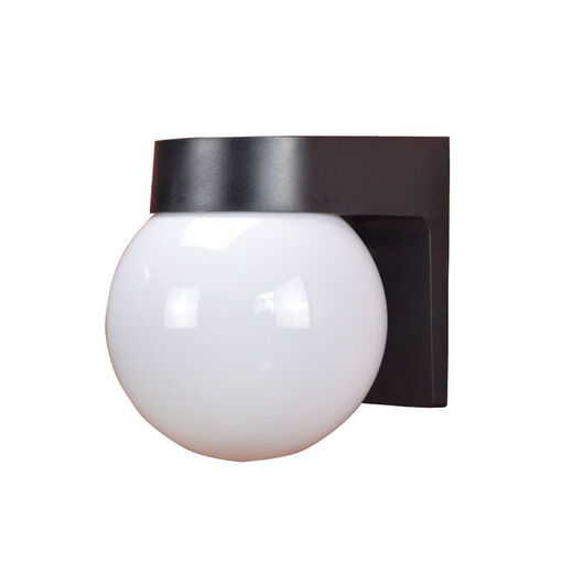 Yaotian Outdoor Waterproof and Sunproof LED Ball Wall Lamp Simple Modern Balcony Aisle Staircase Exterior Wall Creative Ball Wall Lamp Black Base Milky White Ball +30W LED Bulb Warm Light