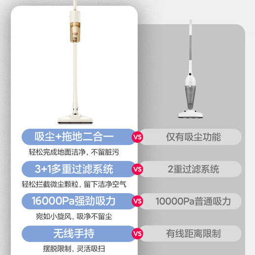 AUX home wireless suction and mopping all-in-one vacuum cleaner home handheld car-mounted large suction bed mite removal pet small multi-purpose dust removal AXS-527 wireless brush suction + wet mopping integrated upgraded version