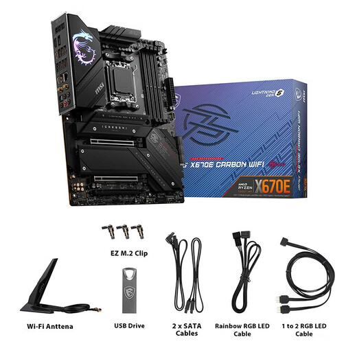 
MSI X670E motherboard with AMD Ryzen 9800X3D9600X9700X9950X motherboard CPU set Board U set MSI X670E CARBON WIFI Dark R9 9900X loose film