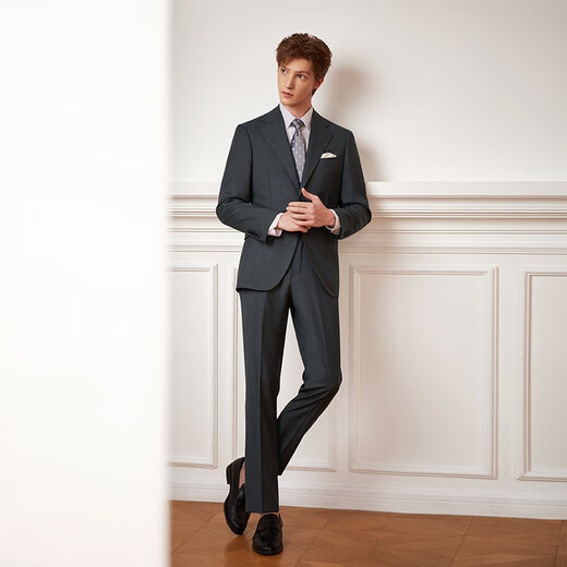 Guillaume de Mons Men's Suit Wool Gray Business Professional Formal Wear Groom Wedding Slim Suit Suit 2025 Spring and Summer Elegant Gray Single Suit Top 44