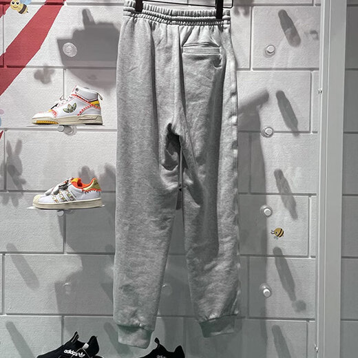 阿迪达斯 （adidas）裤子女裤2025年春季新款运动裤宽松卫裤收口休闲针织长裤 IT9856灰色内里毛圈 M