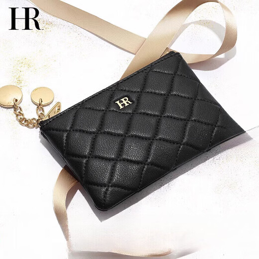 HR Helena Coin Wallet 2024 Neue Mode Clutch Vielseitige lässige Diamant -Reißverschluss Brieftasche Frauen trendy Schwarz.