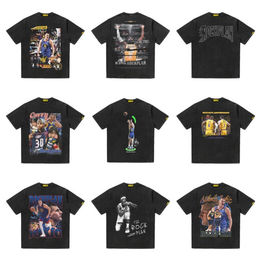 摇滚计划美式T恤 NBA球星罗斯约基奇巴特勒印花复古做旧重磅 A3895欧文绝杀 M