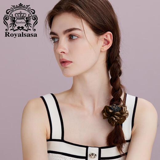 Royal Sasa Hair Accessoires, Haarkreis Perlen Stoff Kopf Blume koreanische Kopfbedeckung handgefertigtes Blumenhaarseil Haarseil Blau 9273