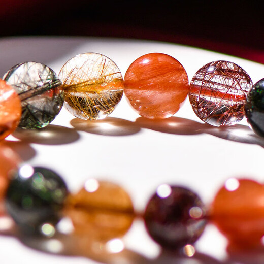 Eternal symbol collection grade Brazilian old mine color hair crystal bracelet 7A crystal bracelet Valentine's Day birthday gift high-end collection grade color hair crystal 11mm + national inspection certificate