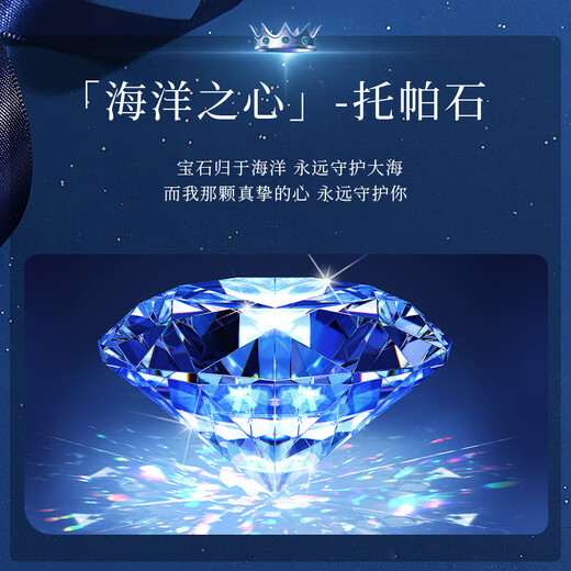 The only (Winy) topaz heart of the ocean sterling silver necklace women's pendant as a birthday gift for girlfriend and wife silver jewelry