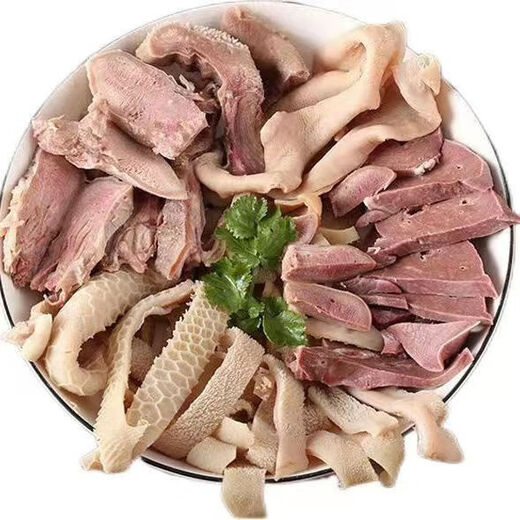 Chuangwei Meow complete set of vacuum-packed haggis hot pot skinless and dairy-free shredded haggis, fresh frozen whole set of pure haggis, sheep intestines, tripe, sheep head, heart, liver and lungs* 2kg