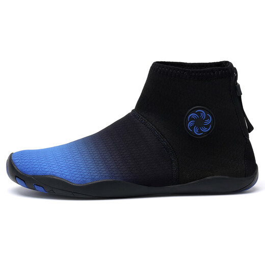 Leopard Trace (BAOJEE) high-top diving boots for men and women, anti-cut, anti-slip, anti-slip, beach swimming, wading, upstream and sea equipment, snorkeling shoes, blue 43