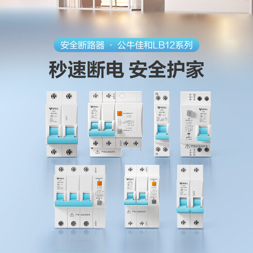 Bull (BULL) air switch leakage circuit breaker three-phase four-wire overload protector 2p63a household leakage protection 3p32a 3P 100A circuit breaker upgraded narrow body