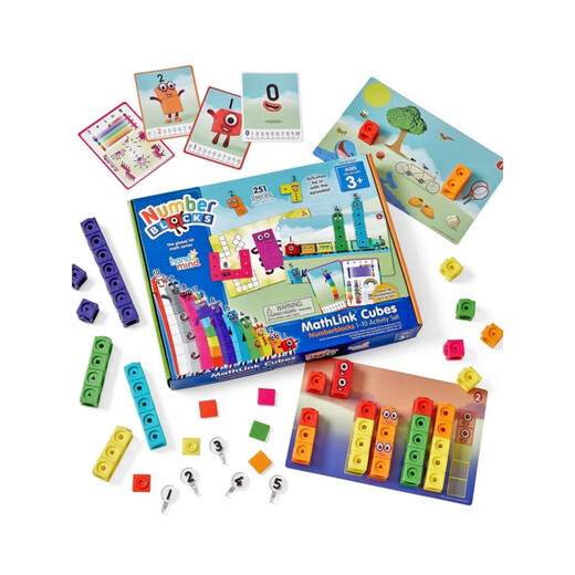 Mathlun American LR Learning Resources Mathlink Cube Digitale Bausteine Numberblocks Kinderspielzeug 3 Jahre alt + LR -Farbwürfel 100 Stück Amerikanische Version