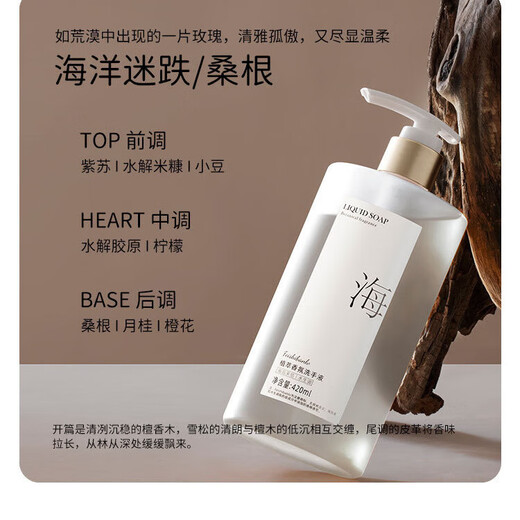 Botanical fragrance hand sanitizer household press bottle fresh fragrance family size long-lasting fragrance gentle cleansing suitable for pregnant and infant use sea + cinnamon + sandalwood one bottle each