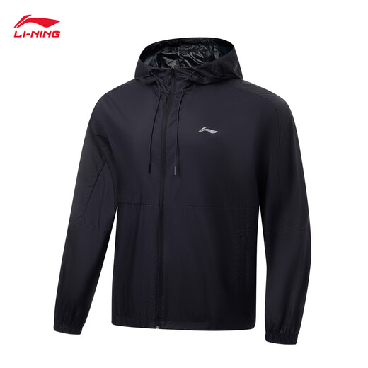 Li-Ning Originalgarn Sonnenschutzkleidung für Männer und Frauen im gleichen Stil Ice Seide Atmungsfreie kühle Feeling ultradünn schnell trocknend Sommersportjacke Sonnenschutzkleidung schwarz 831-3 2xl