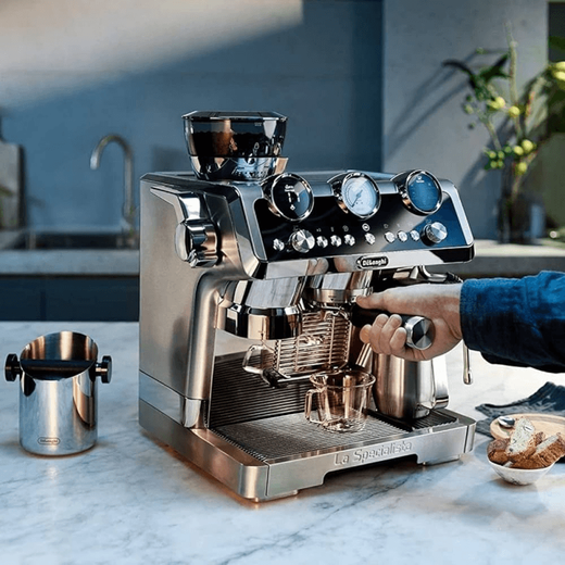 
Delonghi Delong Coffee Machine EC9865 Ultimate Silver Knight Cold Brew Coffee Household Small Semi-Automatic Bean Grinding Extraction Integrated