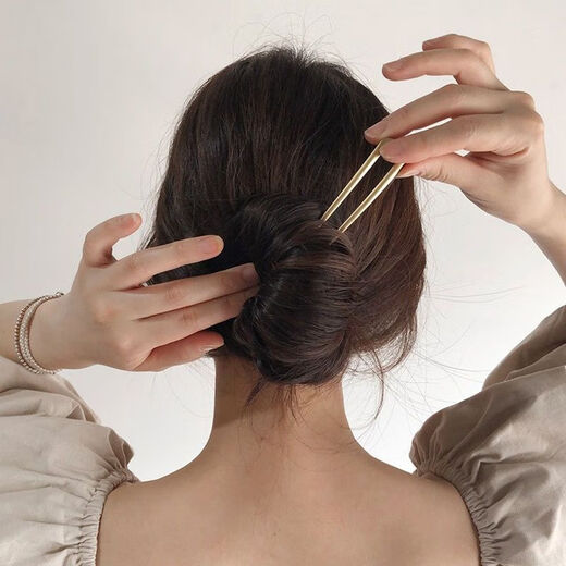 Qindu minimalist personality temperament metal U-shaped hair accessories niche high-end adult hairpin hairpin women matte gold glossy gold