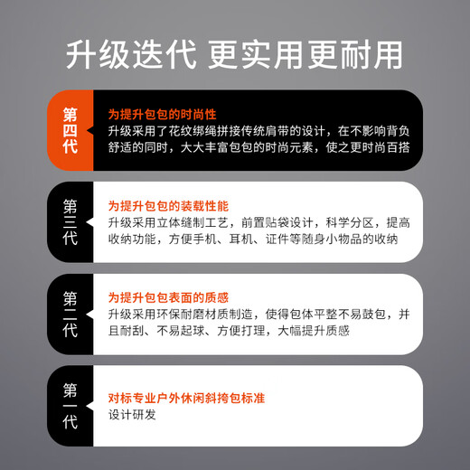 TFO 北美系列斜跨包 外休闲收纳包徒步旅行手机包 白色 13*2*16CM