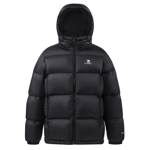 
Camel volcanic down jacket for men's winter new thickened hooded warm bread jacket for women city light outdoor black men and women same style large Volcano 7674B XL