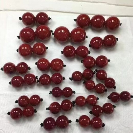 Bixiutang Coral Ox Blood Red Blood Red Loose Beads Single Beads Deep Red Natural Multi-Specifications Large Particles DIY Jewelry Qiduobao Matching 4mm 5 Price