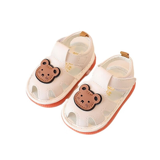 Xier baby toddler shoes for summer breathable baby shoes for non-slip soft sole shoes for boys and girls 1-2 years old sandals beige size 19 size 13cm/suitable for foot length 12cm