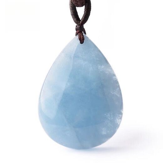 DL 1998 Pangdonglai Calidad Aquamarina Costilla de piedra cruda una parcela Collar colgante de colgante en forma de gota de hielo Hombres y mujeres G5009