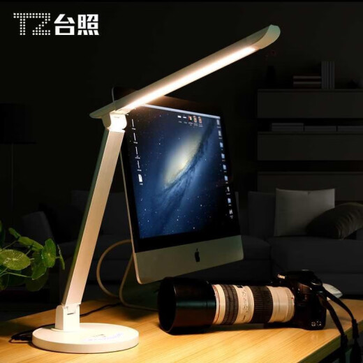 Desk lighting led table lamp eye protection lamp student learning children reading desk bedroom bedside dimmable energy-saving lamp snow mountain silver 7-speed sliding dimming 5-speed color temperature touch switch