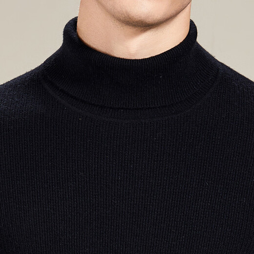 Antonio 100% sheep wool men's autumn and winter turtleneck pure wool bottoming sweater knitted sweater thick black versatile