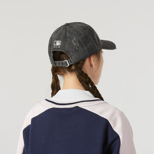 美职棒（MLB）官方明星同款男女帽子春夏新款遮阳帽休闲做旧时尚棒球帽鸭舌帽 纽约洋基队/炭灰色/张凌赫同款 均码 F-帽围可调节
