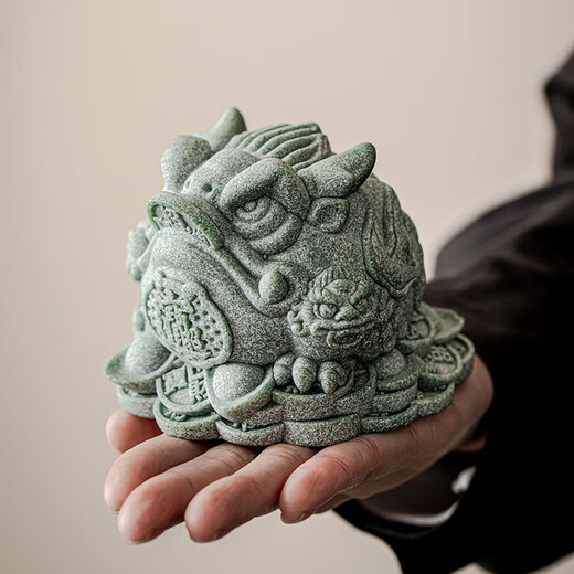 Tang Feng Qingsha Stone Golden Toad tea pet ornaments for home and office use to attract wealth, exquisite tea pet tea table tea table creative decorations Qingsha Stone Golden Toad Tea Pet (Large)