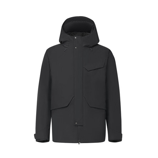 Mittellange wasserabweisende Daunenjacke für Herren der DESCENTE SKI STYLE-Serie, sportlich und lässig, BK-Schwarz, XL (180/100A)