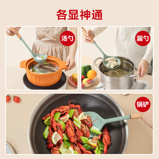 Cornbach silicone spatula household food-grade spatula spoon non-stick special cooking spatula high temperature resistant spatula high-grade gray silicone spatula baby grade silicone丨high temperature resistance and no odor food-grade silicone|healthy no odor|non-stick pan special