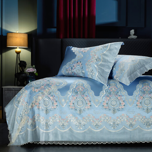 Edimeng Home Textiles Luxury Model Villa Room Four Six Seven Eight Piece Set Lace Large Wedding Multi-piece Double Bed DJ Romantic Paris Eight Piece Set 1.5/1.8m Bed Edimeng Home Textiles Luxury Model Villa Room Four Six Seven Eight Piece Set Lace Large Wedding Multi-piece Double Bed DJ Romantic Paris Eight Piece Set 1.5/1.8m Bed