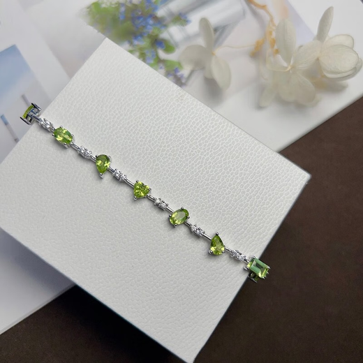 Muchin 4.9 carat peridot bracelet women's fashion jewelry 925 silver inlaid with natural colored gemstone jewelry gemstone bracelet olive