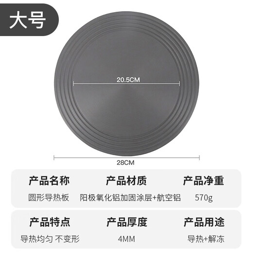 Huili's pot bottom anti-burning black artifact kitchen household coal gas stove heat conduction plate cast iron pot pot thawing plate 28cm